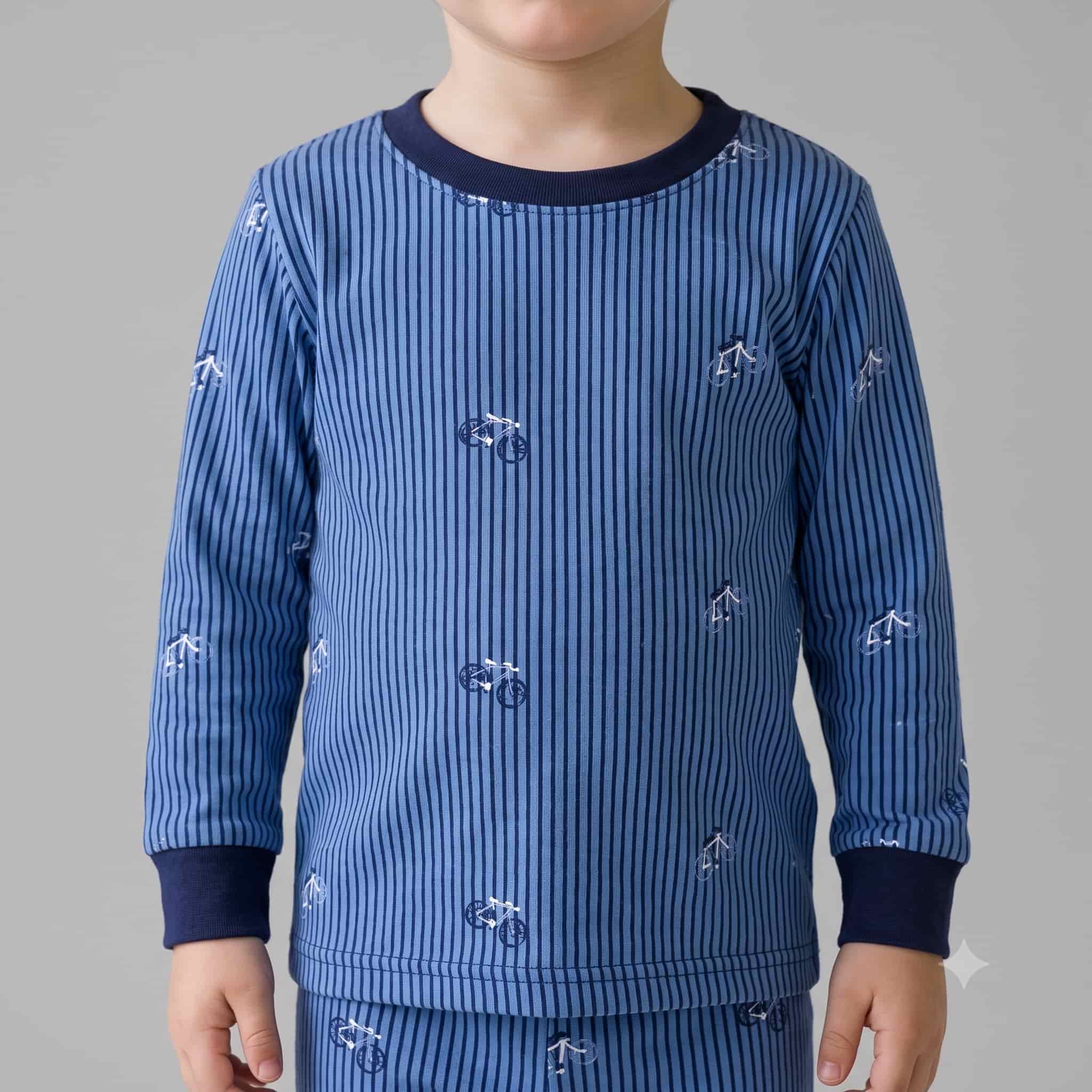 Pedal Patrol Boys Full Sleeves Pajama Set - True Blue