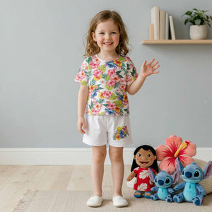 Stitch Tropical Girls Short Set - Multicolor