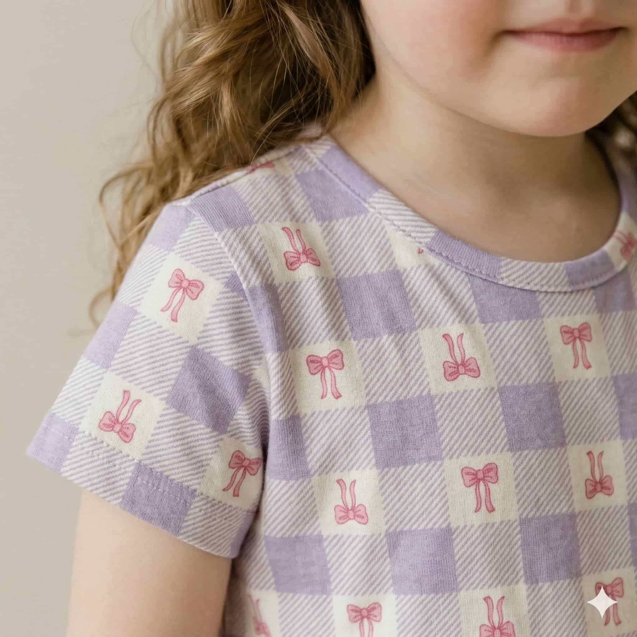 Checkered Girl Frock - White