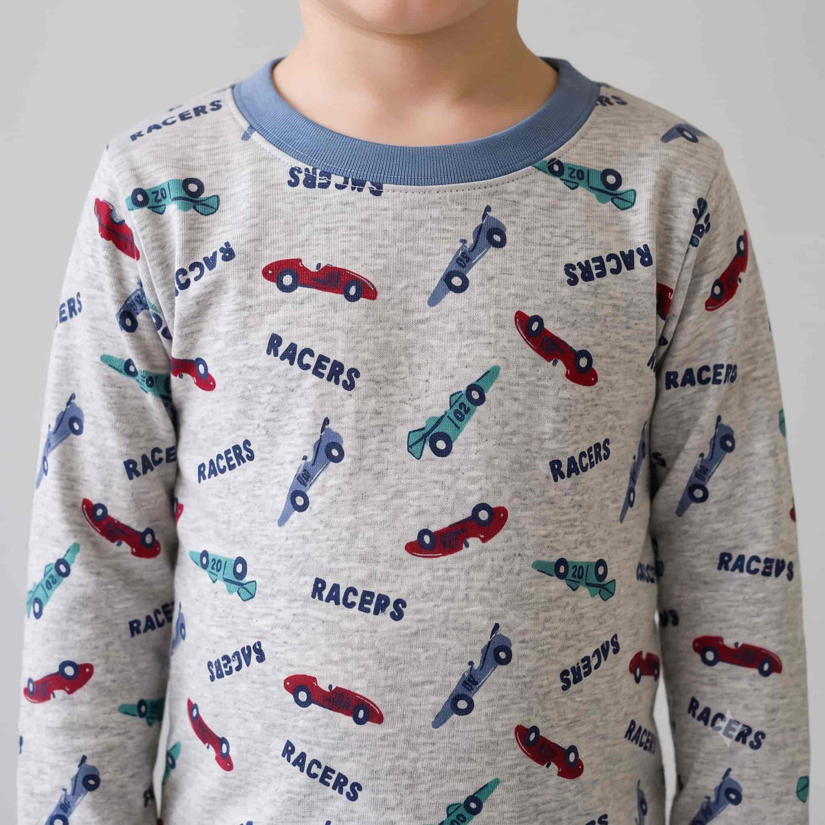 Racer Boys Full Sleeves Pajama Set – Heather Grey