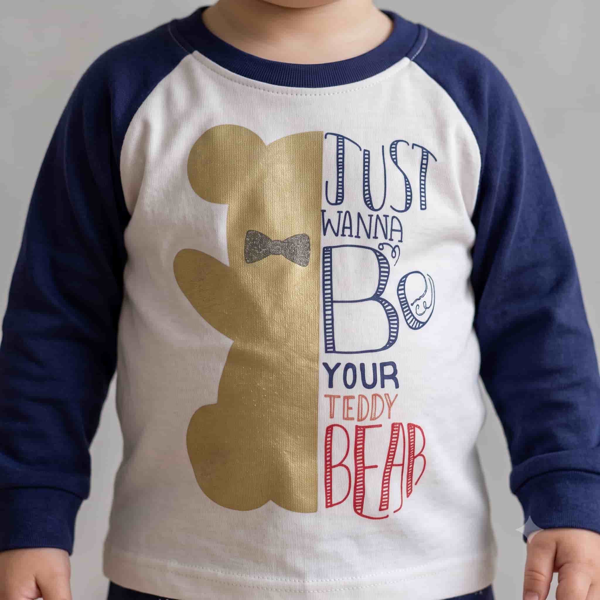 Golden Teddy Baby Boys Full Sleeves Pajama Set - White