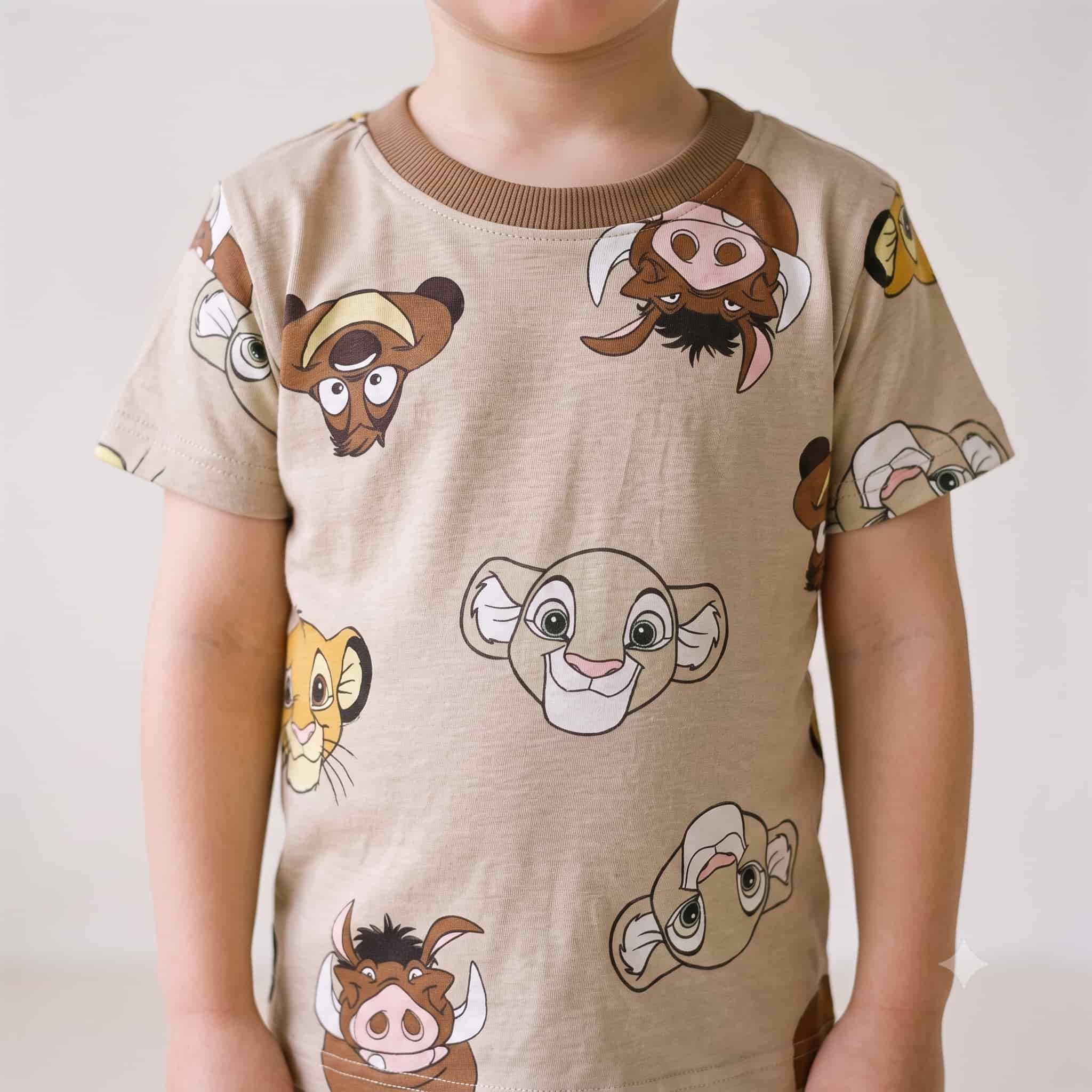 Pride Lands Boys Half Sleeves Pajama Set - Beige