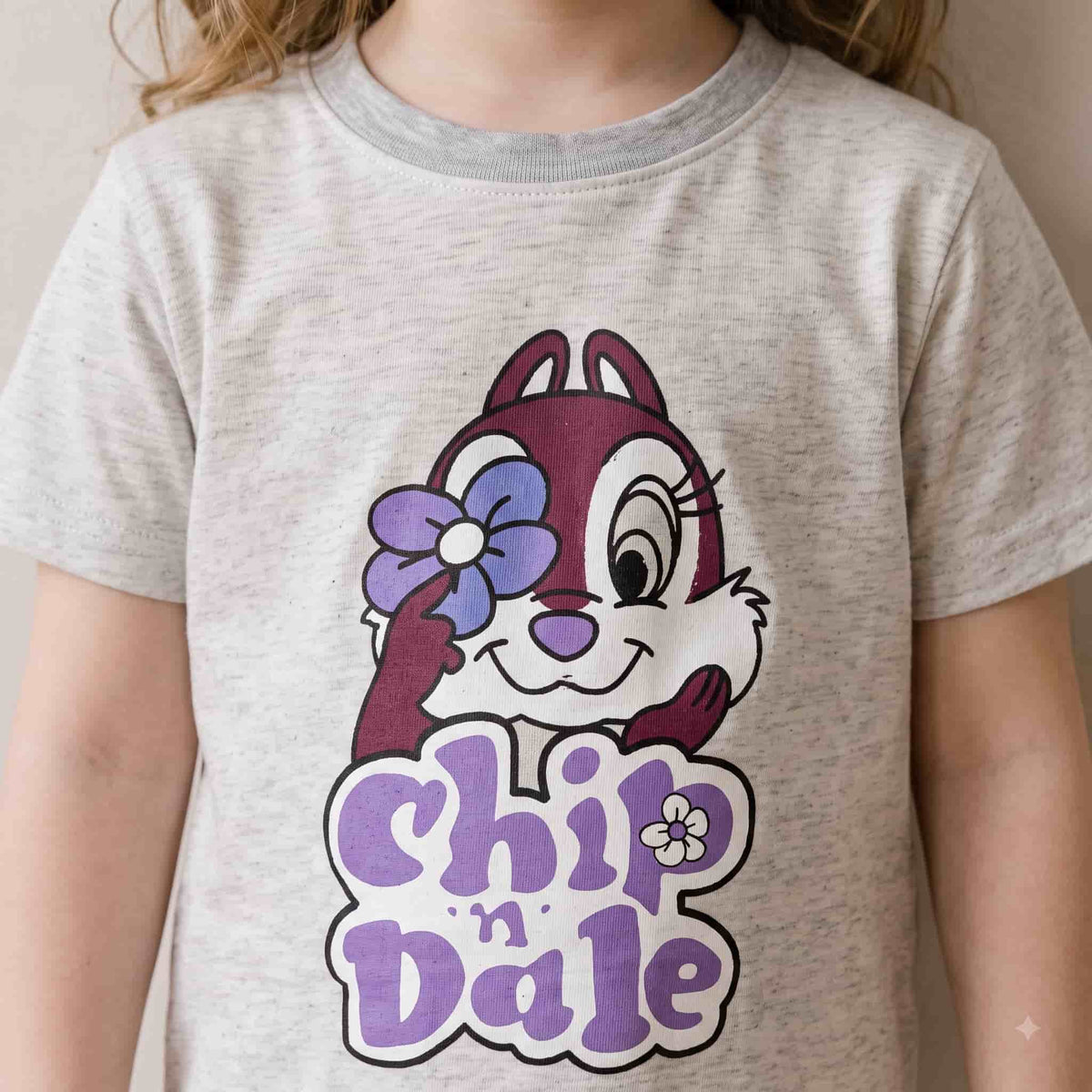 Chip 'n' Dale Girls Half Sleeves Pajama Set - Heather Grey