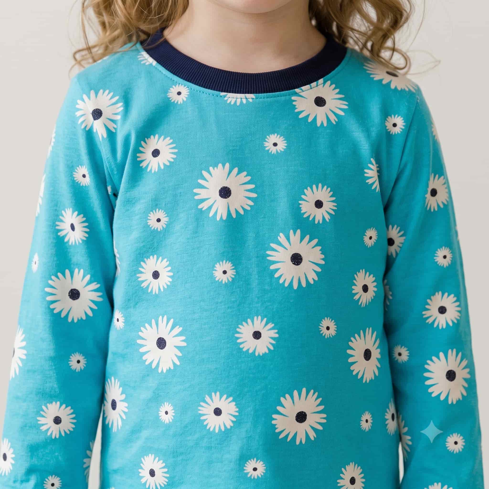 Daisy Dream Girls Full Sleeves Pajama Set - Blue