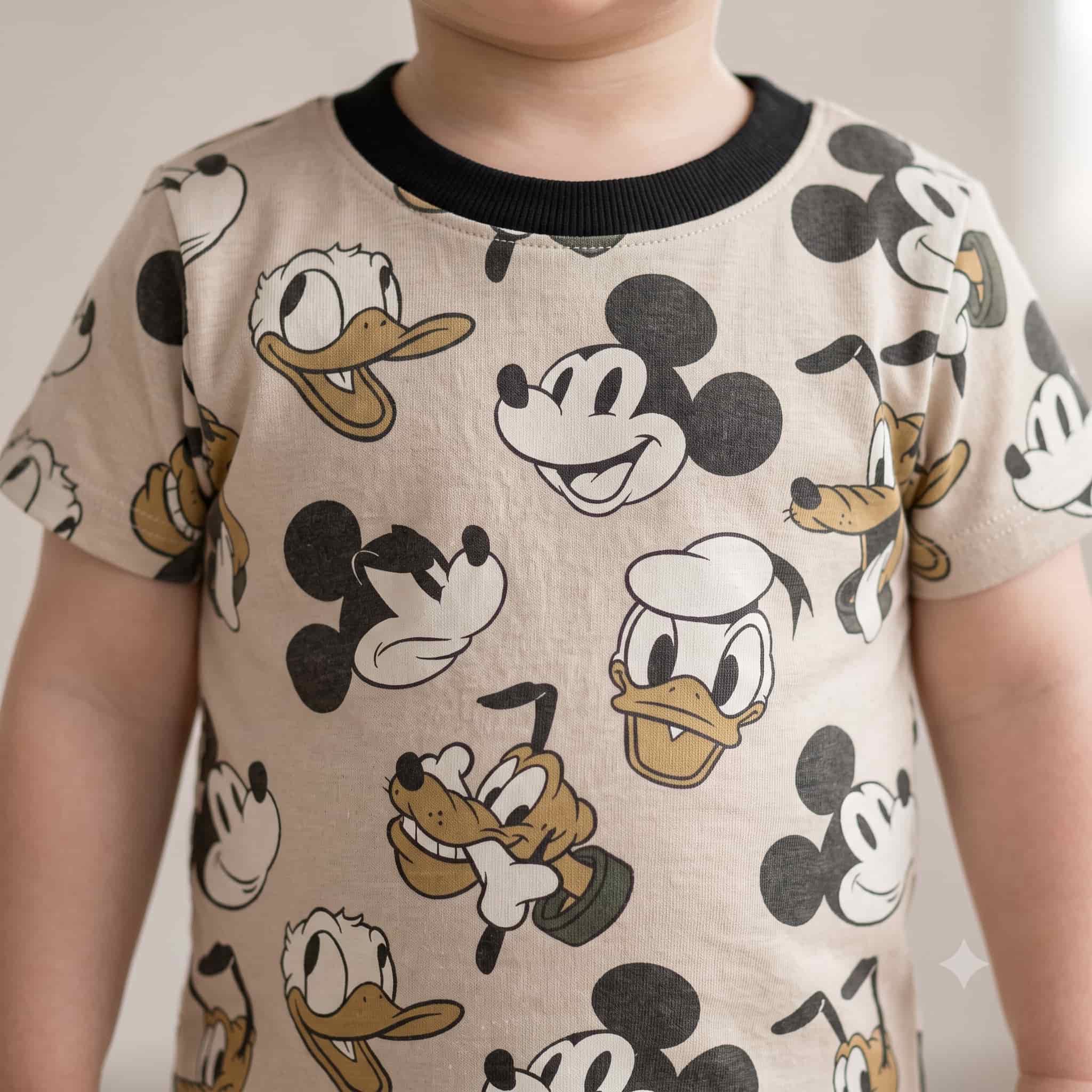 Mickey Mouse Baby Boys Half Sleeves Pajama Set - Beige