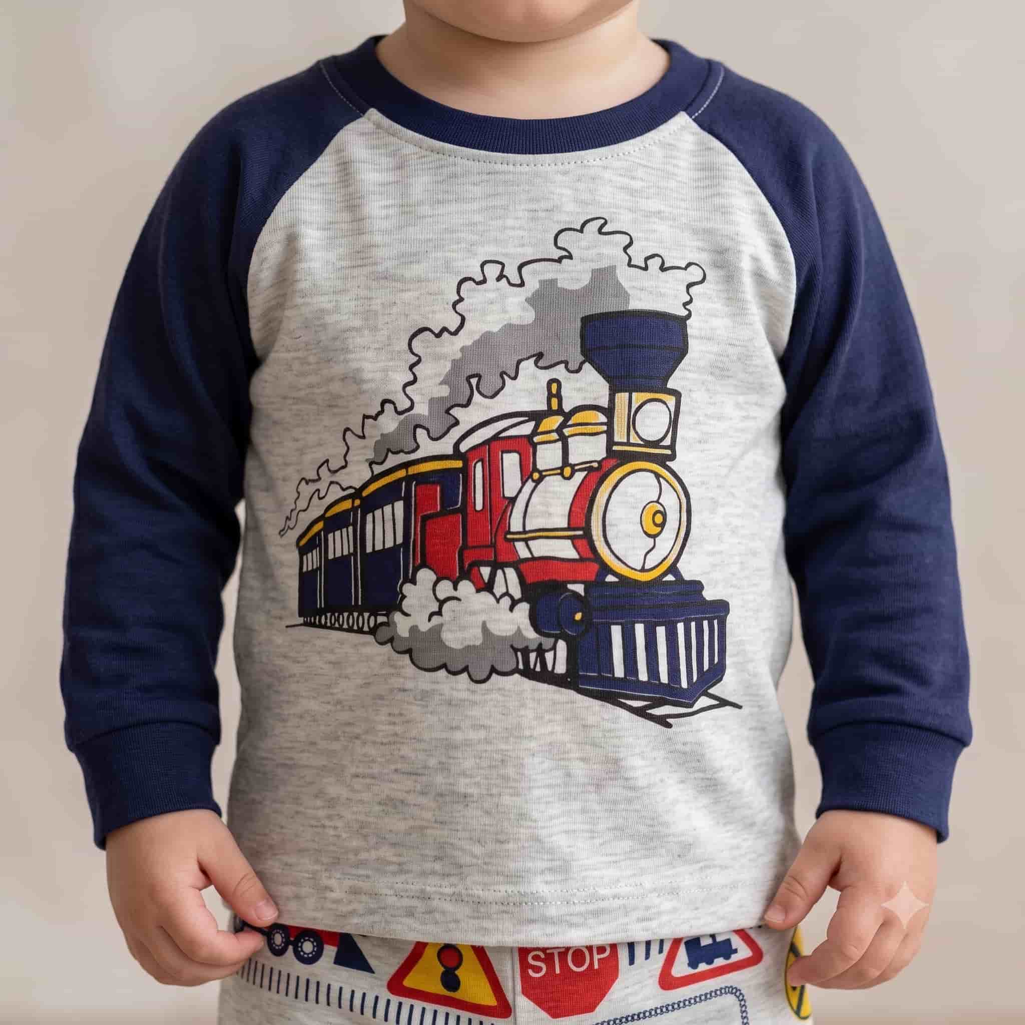 Cozy Express Baby Boys Full Sleeves Pajama Set - Grey