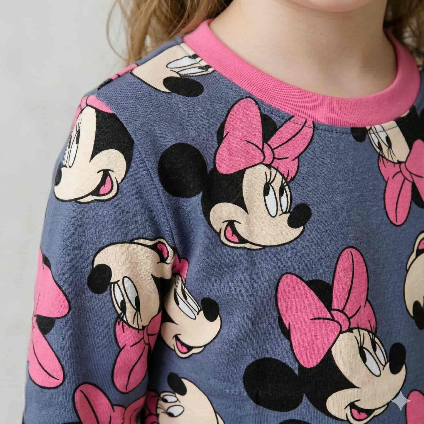 Mickey Girls Full Sleeves Pajama Sets - Dark Grey