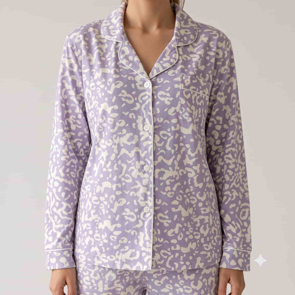 Lilac Drift Women Full Sleeves Pajama Set - Lavender