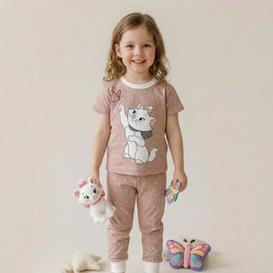 Cat Marie Girls Short Sleeves Pajama Set - Brown