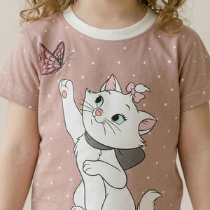 Cat Marie Girls Short Sleeves Pajama Set - Brown