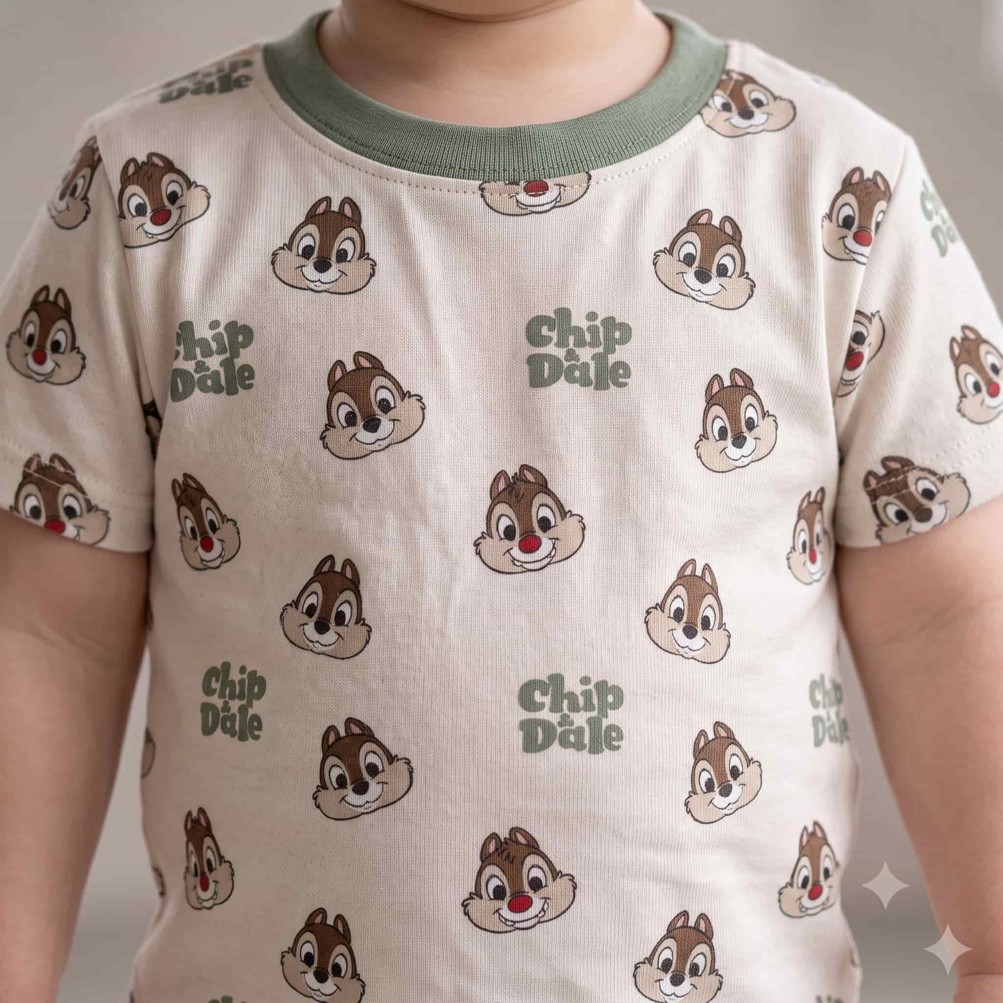 Acorn Buddies Baby Boys Half Sleeves Pajama Set - Beige