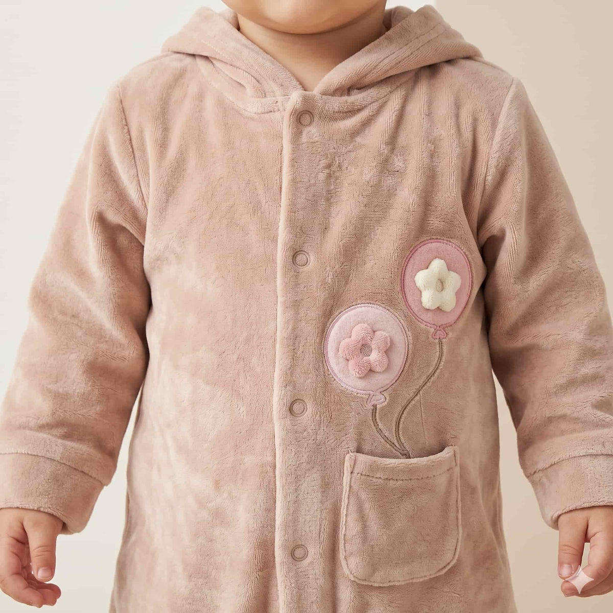 Petal Wishes Baby Girls Winter Full Sleeves Romper – Peach