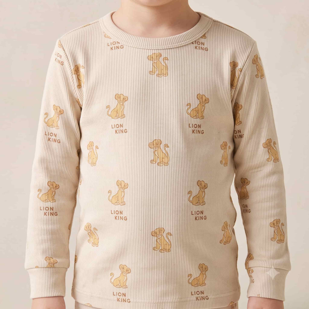 Lion King Boys Full Sleeves Pajama Set – Beige