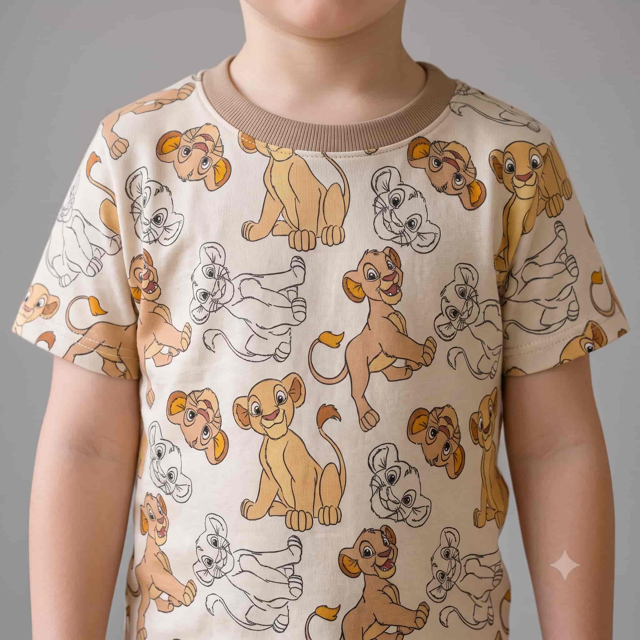 Royal Cub Boys Half Sleeves Pajama Set - Beige