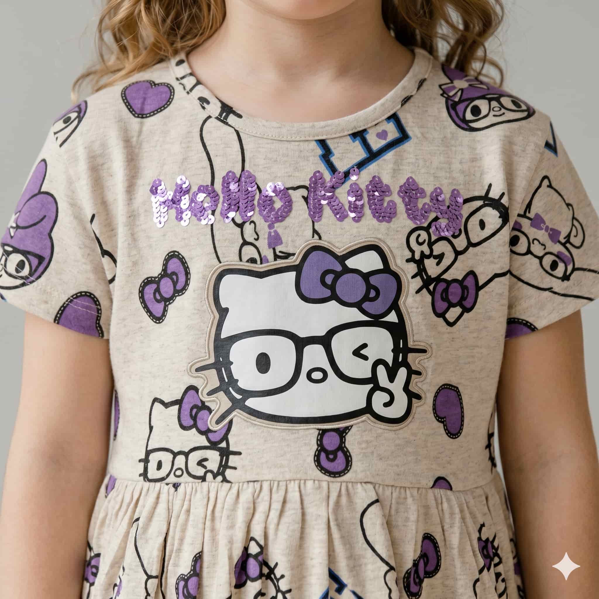 Hello Kitty Girls Frock - Beige