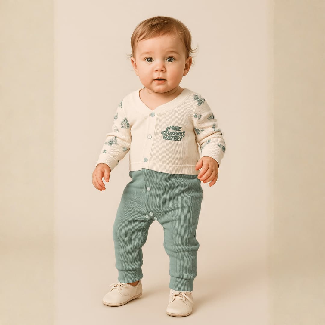 Floral Dream Baby Girl Bodysuit- Green