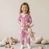 Bunny Blush Girls Full Sleeves Pajama Set - Pink