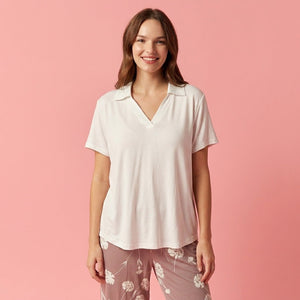 Dandelion Women Pajama Set - White & Brown