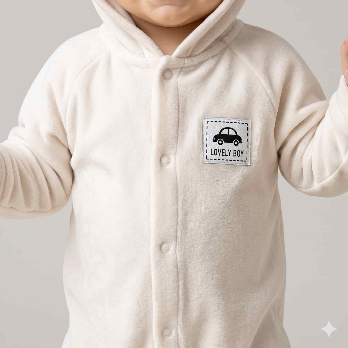 Snuggle Rider Baby Boys Winter Full Sleeves Pajama Set – Cream White