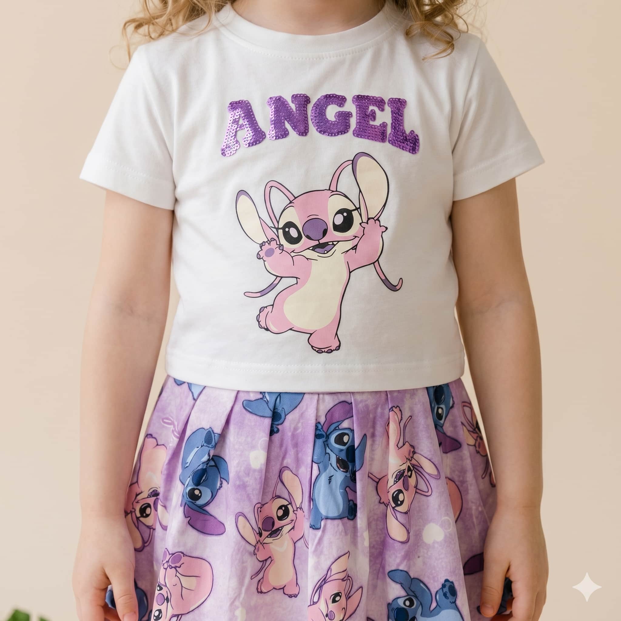 Stellar Angel Girls Skirt Set - White