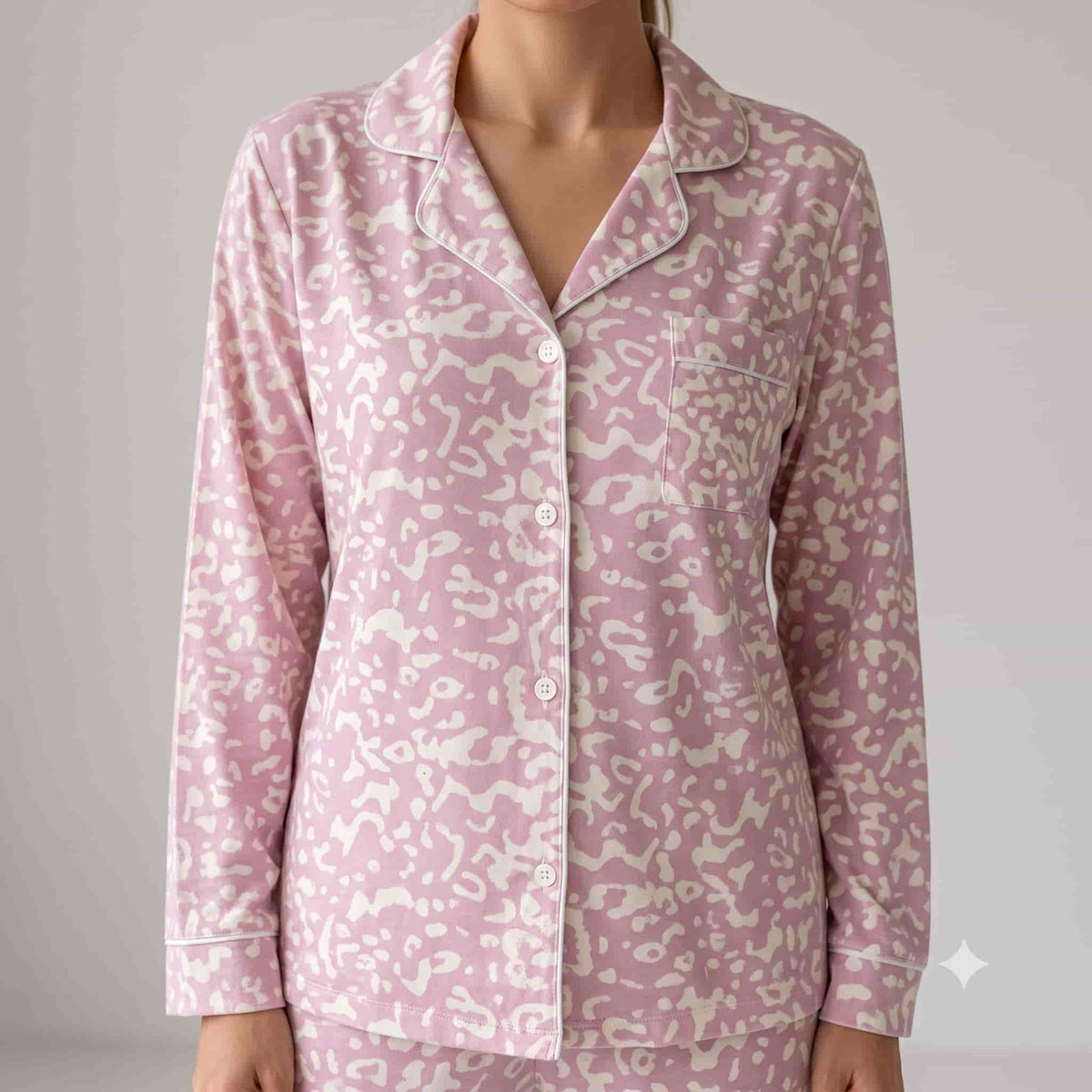 Rose Drift Women Full Sleeves Pajama Set - Dusty Pink