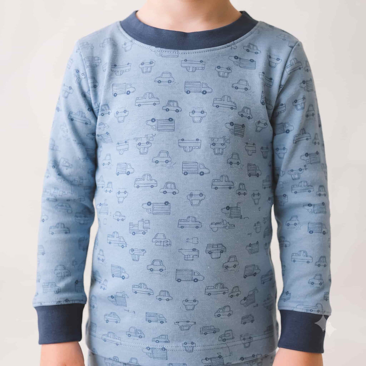 Motor Cars Boys Full Sleeves Pajama Set - Blue