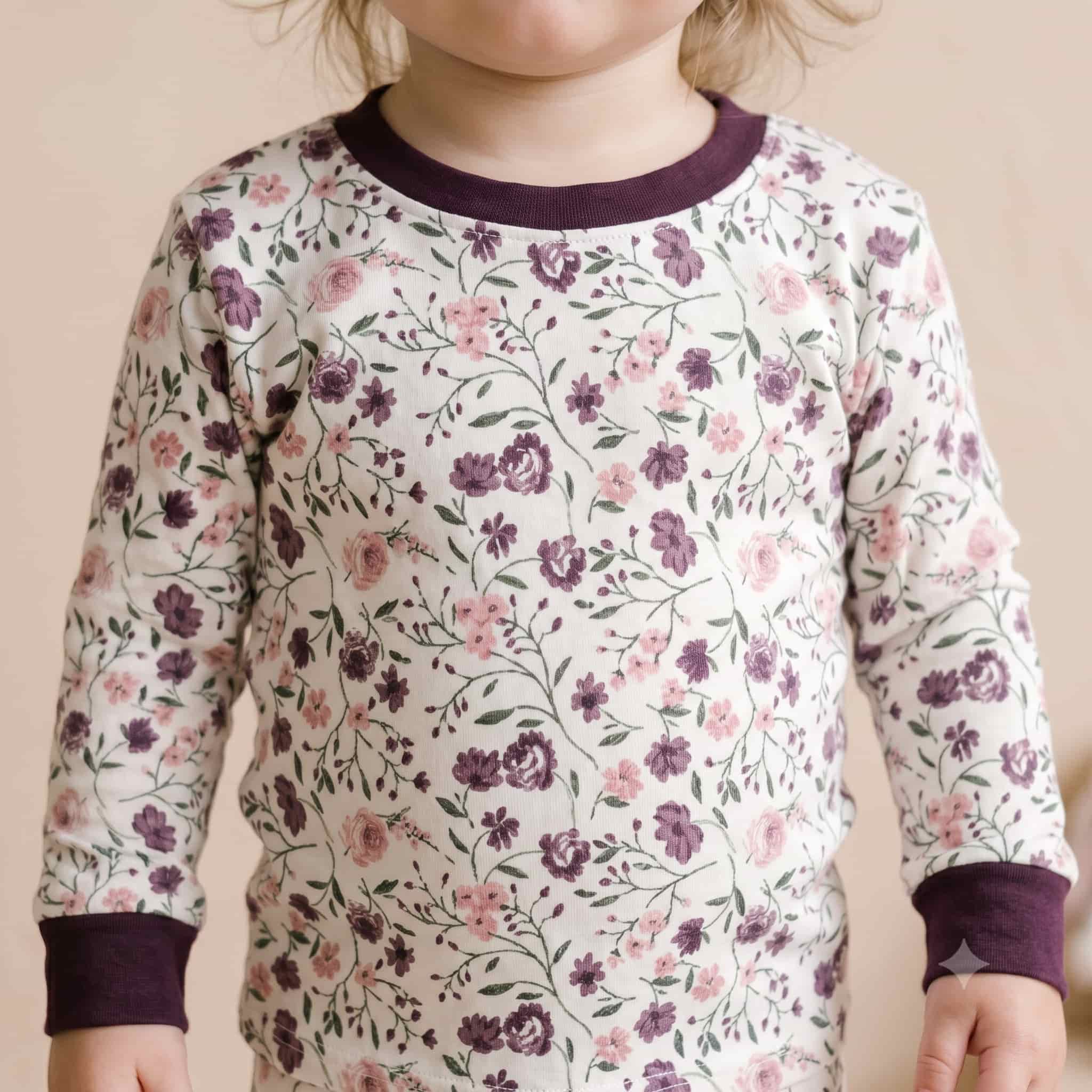 Plum Garden Baby Girls Full Sleeves Pajama Set - Deep Purple