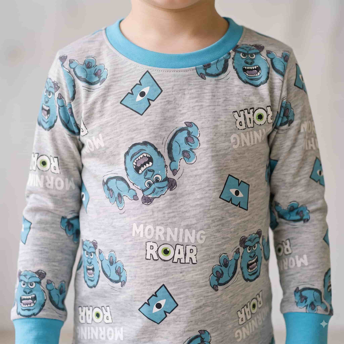 Morning Roar Boys Full Sleeves Pajama Set - Grey