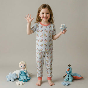 Frozen Princess Girls Short Sleeves Pajama Set - Blue
