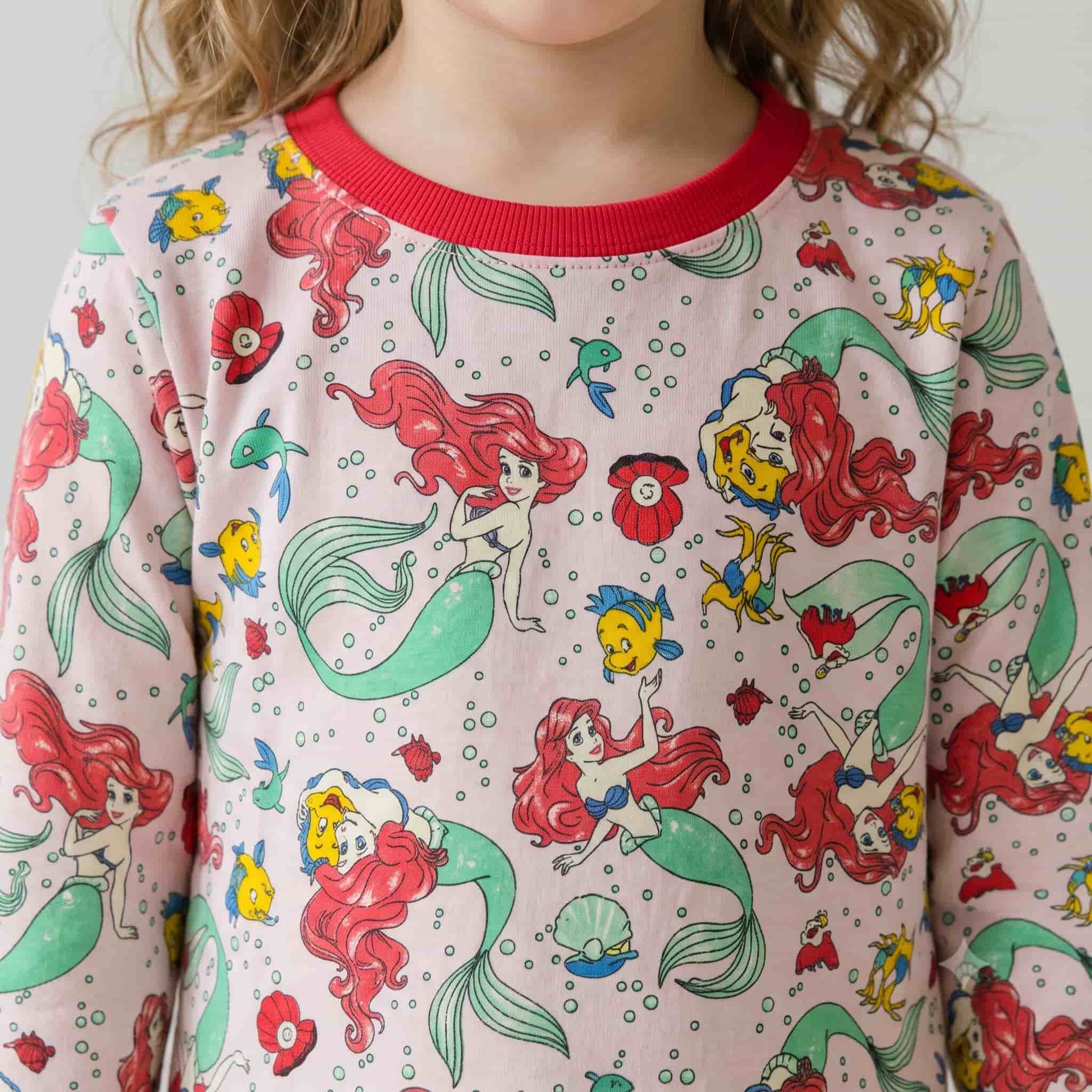 Mermaid Girls Full Sleeves Pajama Set – Pink