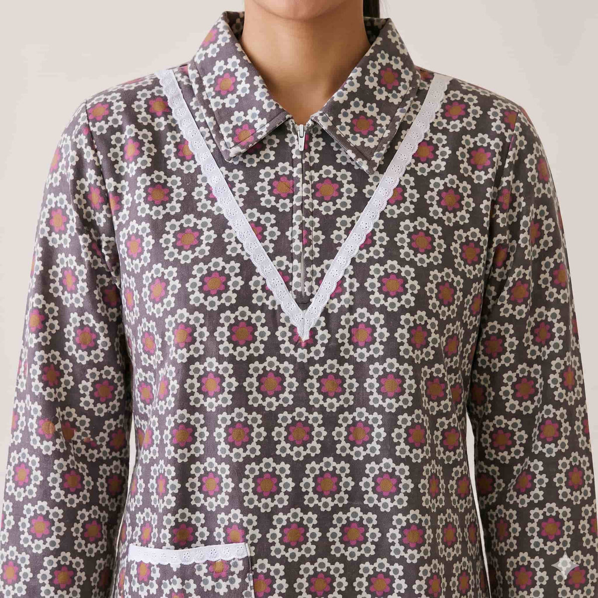 Rosy Mosaic Maid Winter Uniform Set – Grey