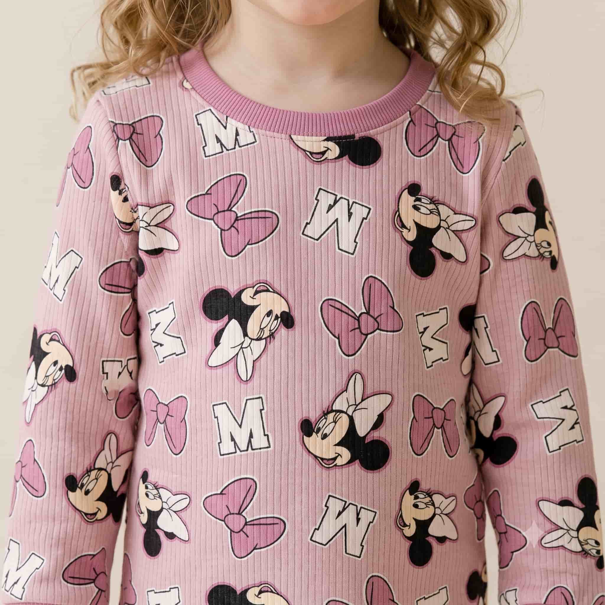 Minnie Mouse Girls Full Sleeves Pajama Set – Pink