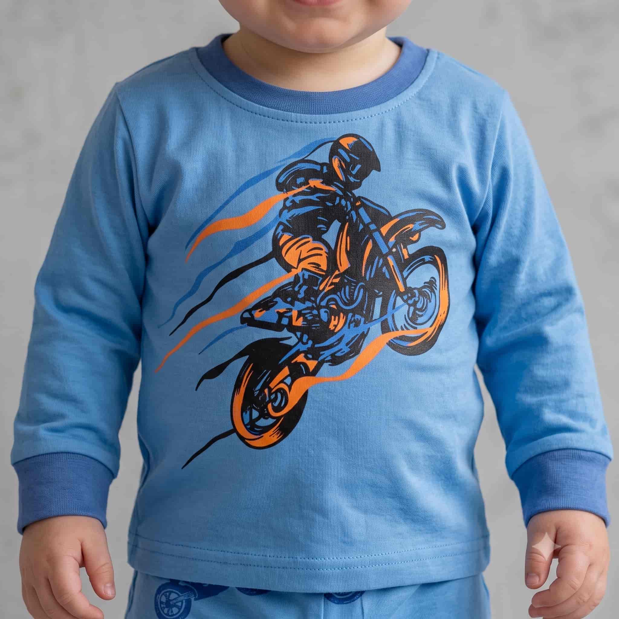 Turbo Rider Baby Boys Full Sleeves Pajama Set Blue