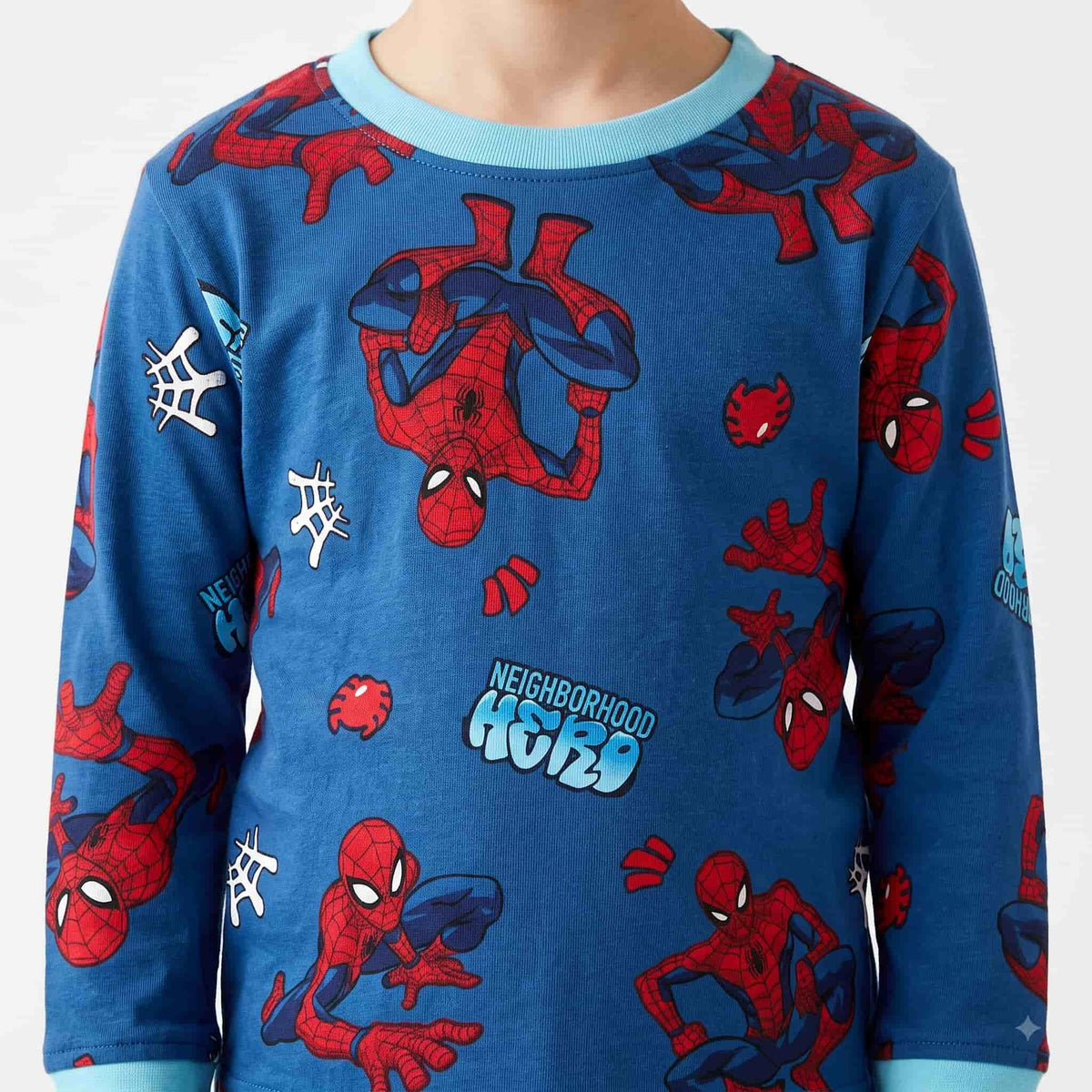 Spider Man Boys Full Sleeves Pajama Set - Blue