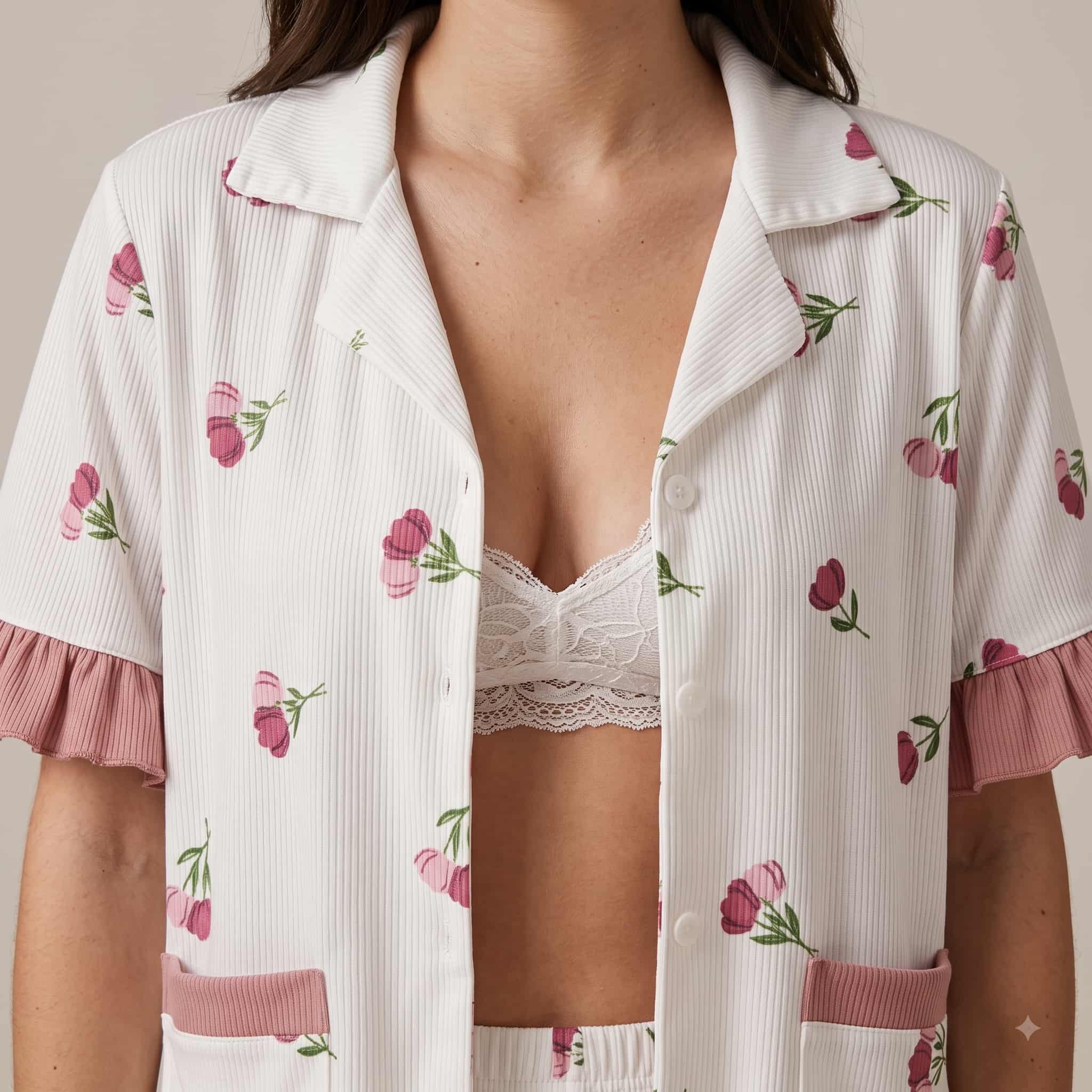 Blush Blossom Women Half Sleeves Pajama Set - Pink