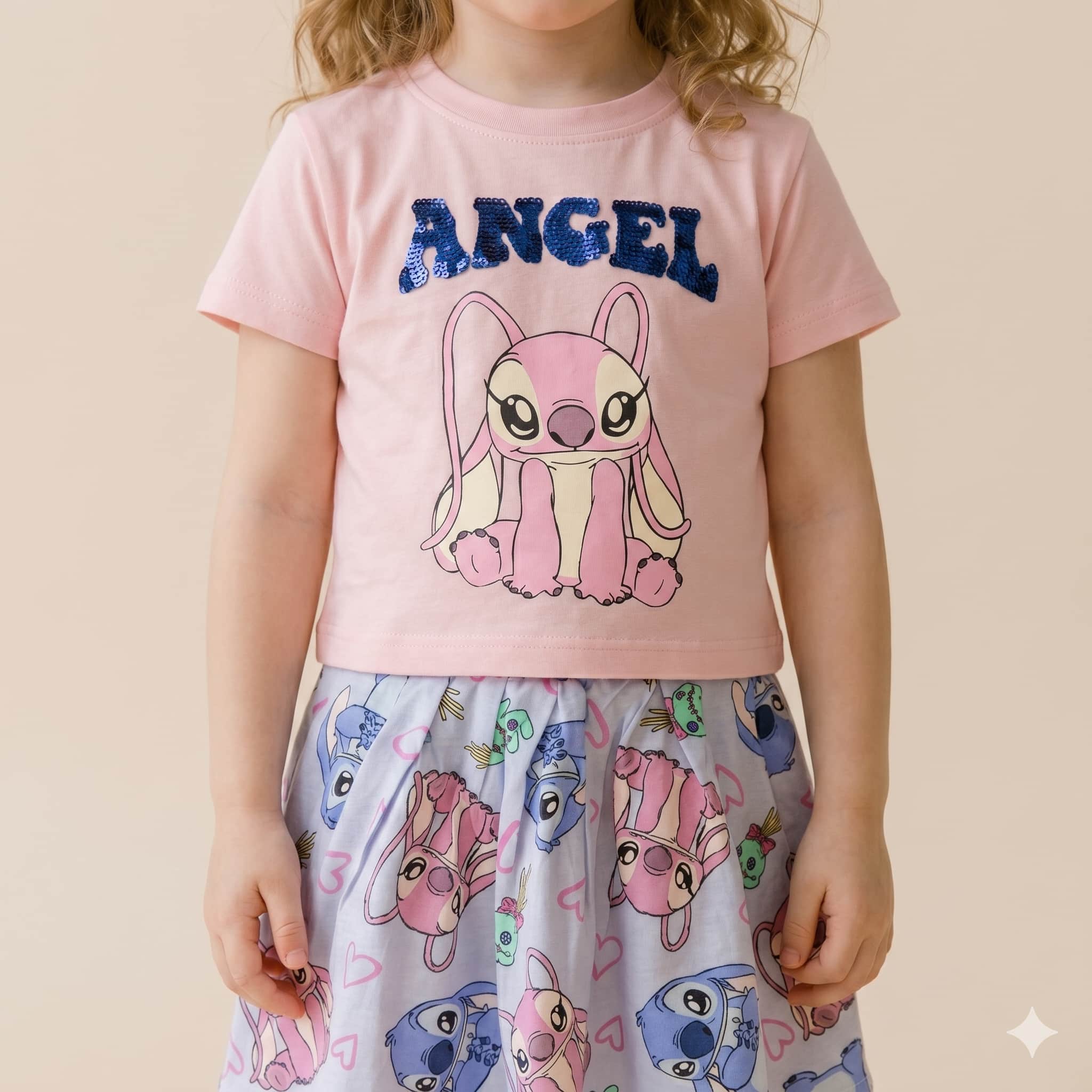 Dreamy Angel Girls Skirt Set - Pink