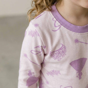 Princess Magic Girls Full Sleeves Pajama Set - Purple
