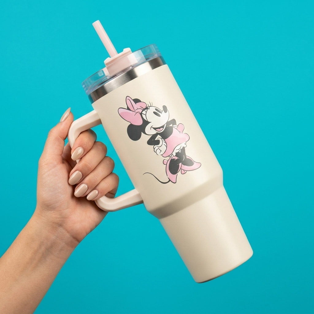 Minnie Mouse Vacuum Insulated Travel Tumbler 1200ml - Cream