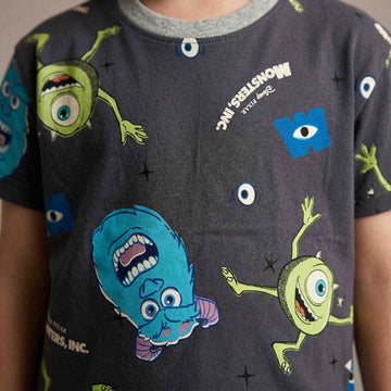 Monsters Boys Short Set - Grey