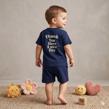 Urban Grateful Baby boys Half sleeves Short set - Navy Blue