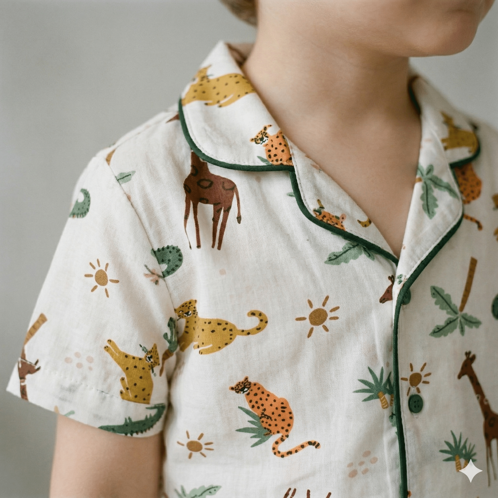 Jungle Boys Button Pajama Set