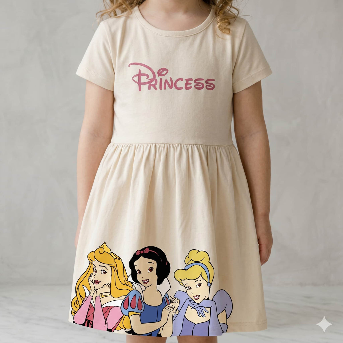 Disney Princess Girls Frock - Cream