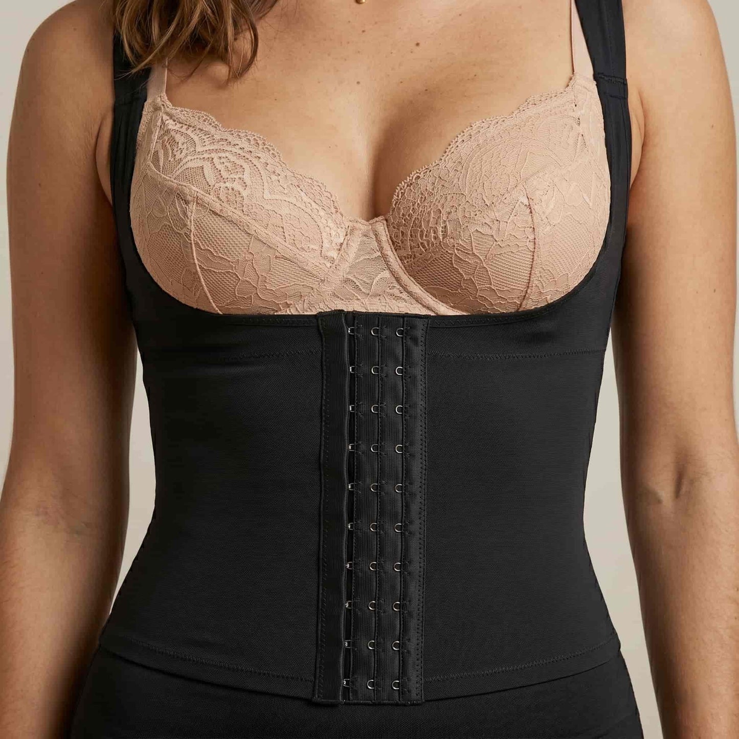 Open-Bust Waist Trainer Vest Women Shapewear- Black
