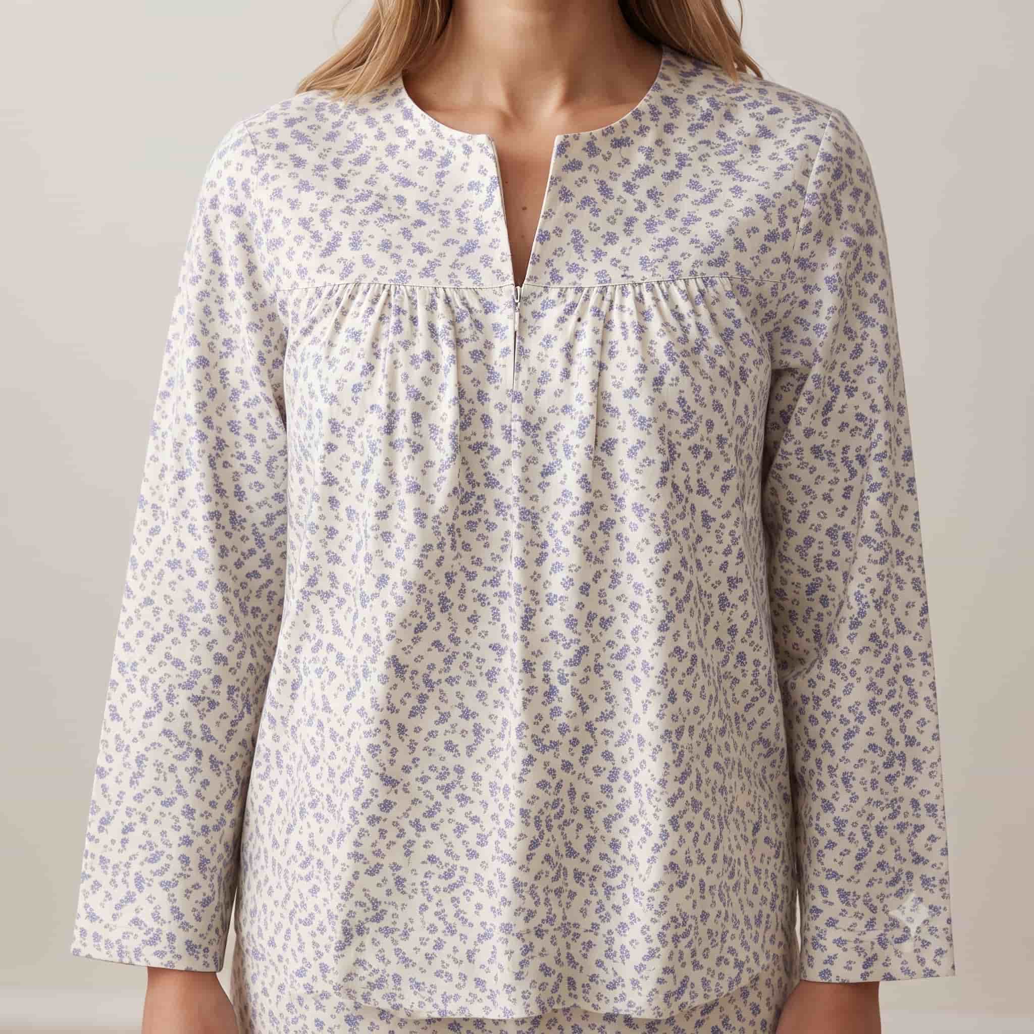 Lilac Meadow Women Full Sleeves Pajama Set – Ivory