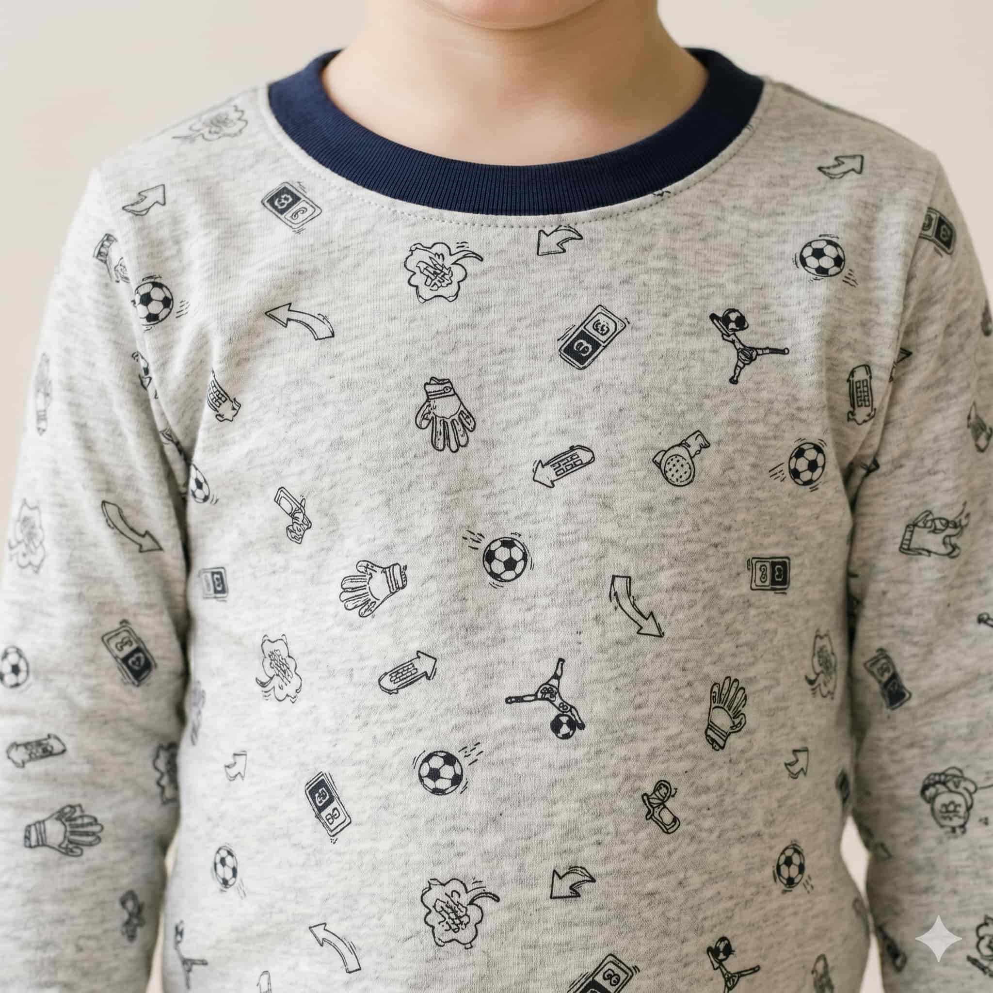 Sporty Striker Boys Full Sleeves Pajama Set - Grey