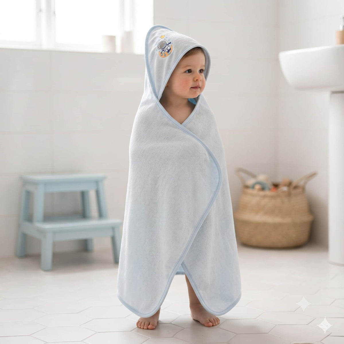 Sky Snuggle Baby Hooded Towel – Light Blue