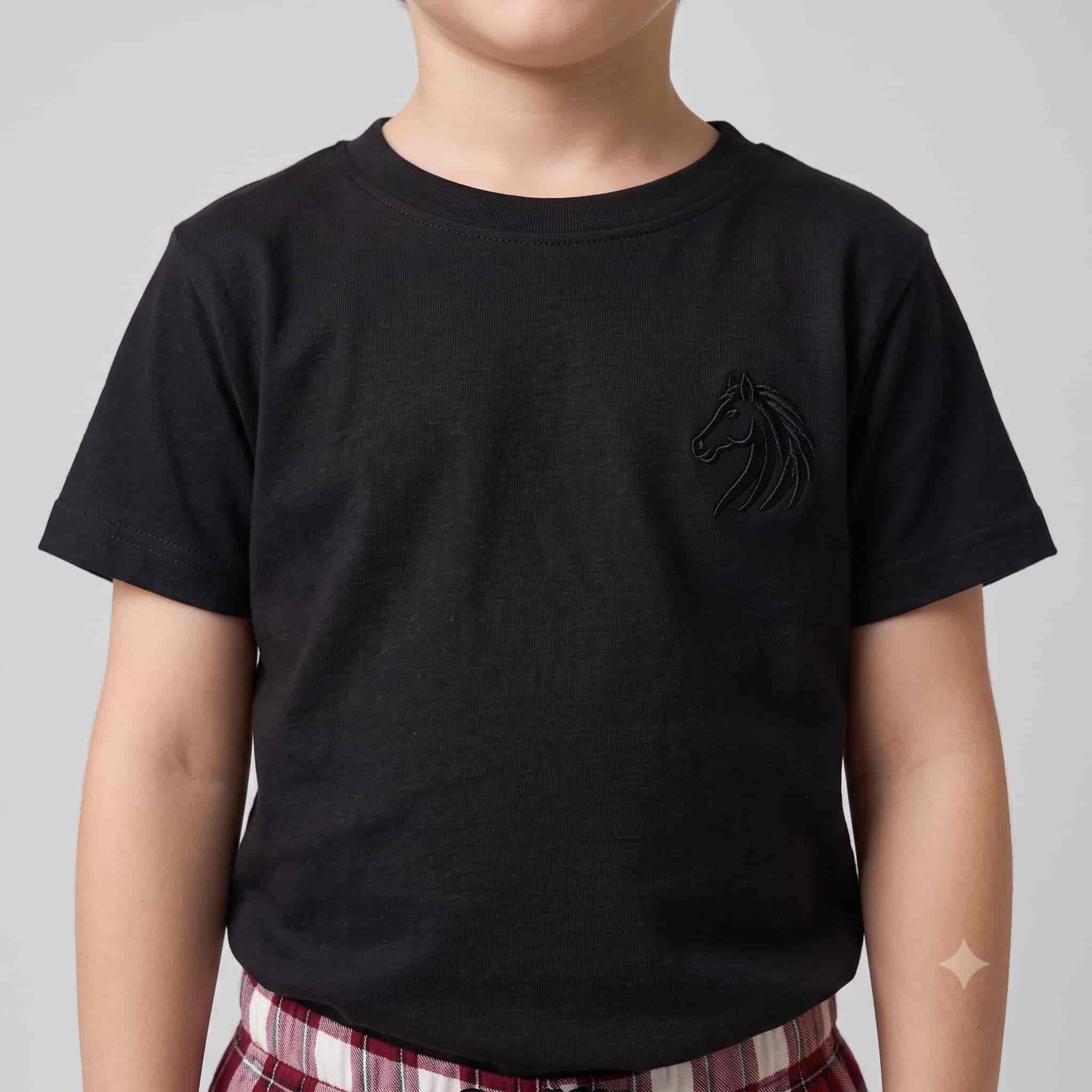 Midnight Stallion Boys Half Sleeves Pajama Set - Black
