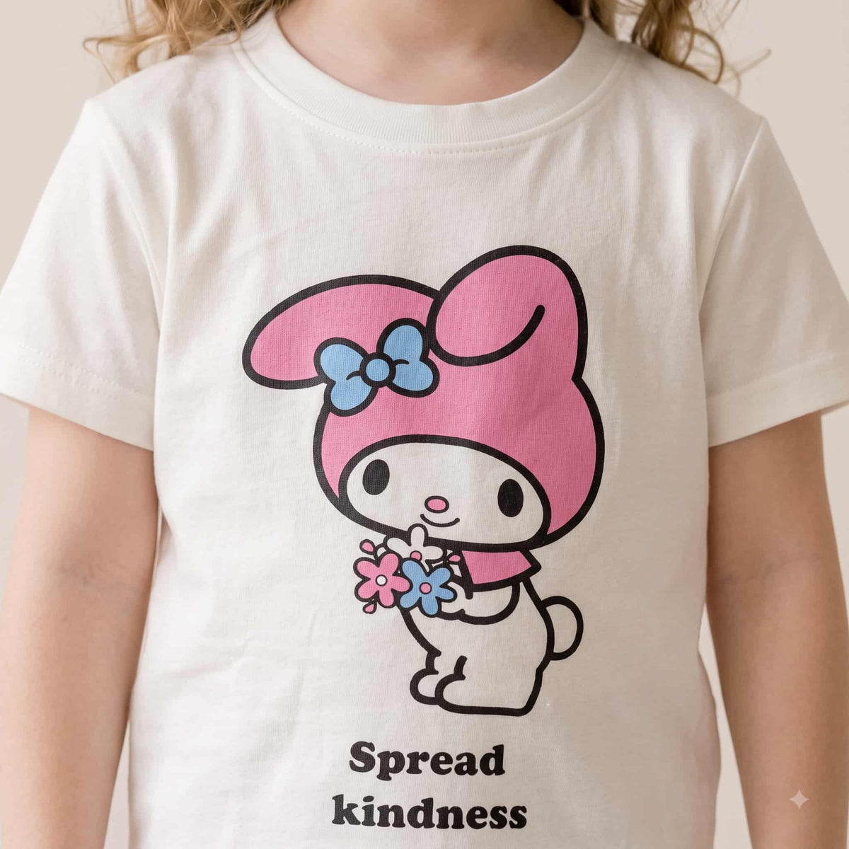 Kuromi Girls Half Sleeves Pajama Set - Off-White