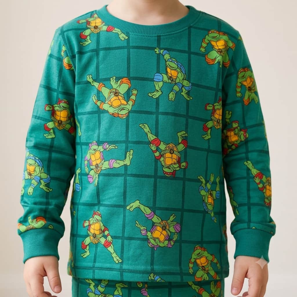 Teenage Mutant Ninja Turtles Boys Full Sleeves Pajama Set - Green