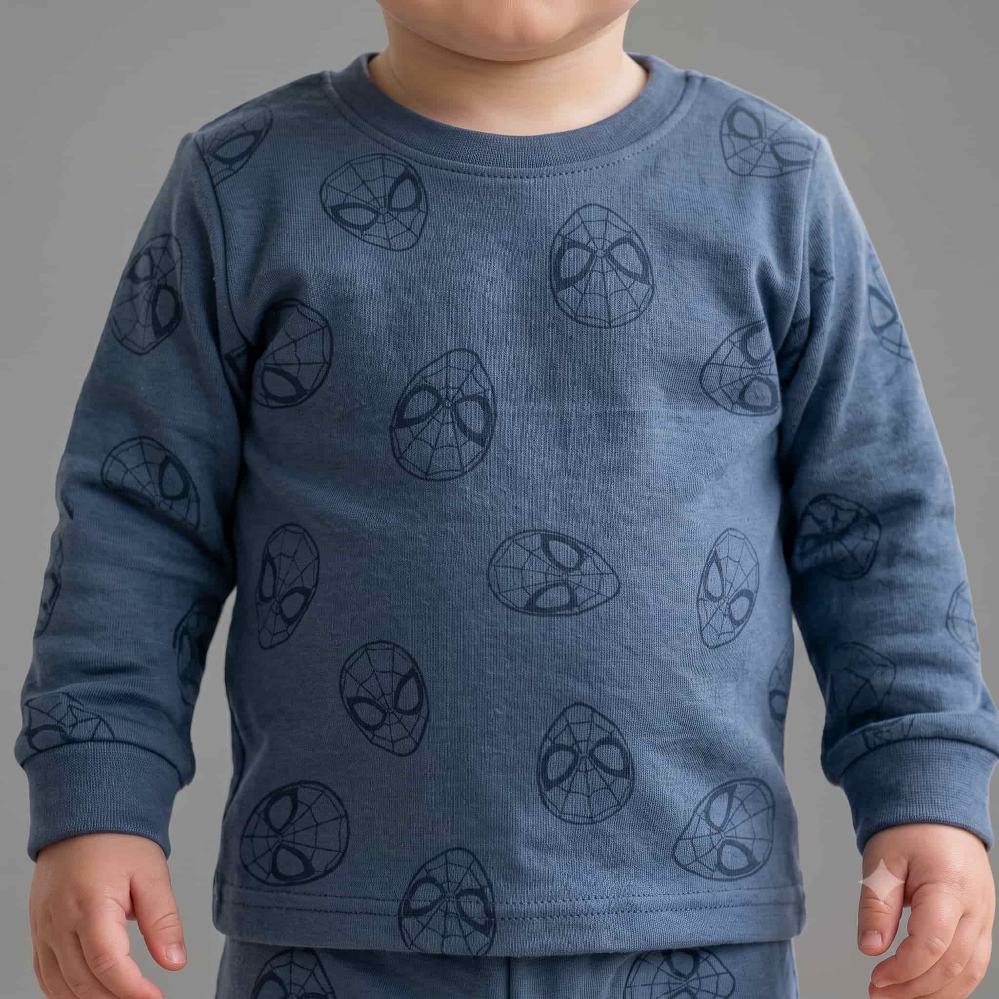 Spidey Sense Baby Boys Full Sleeves Pajama Set - Blue